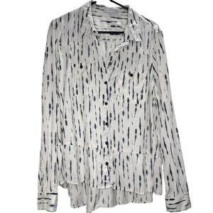 New Directions XXL white black brushstroke tiered tunic